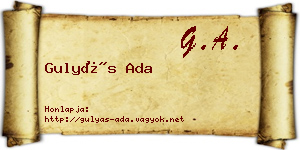 Gulyás Ada névjegykártya